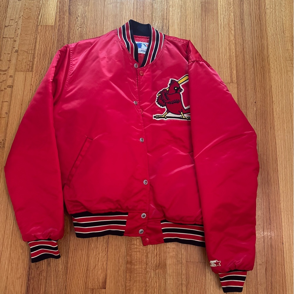 MLB Red Bomber Jacket with Cardinal Logo
